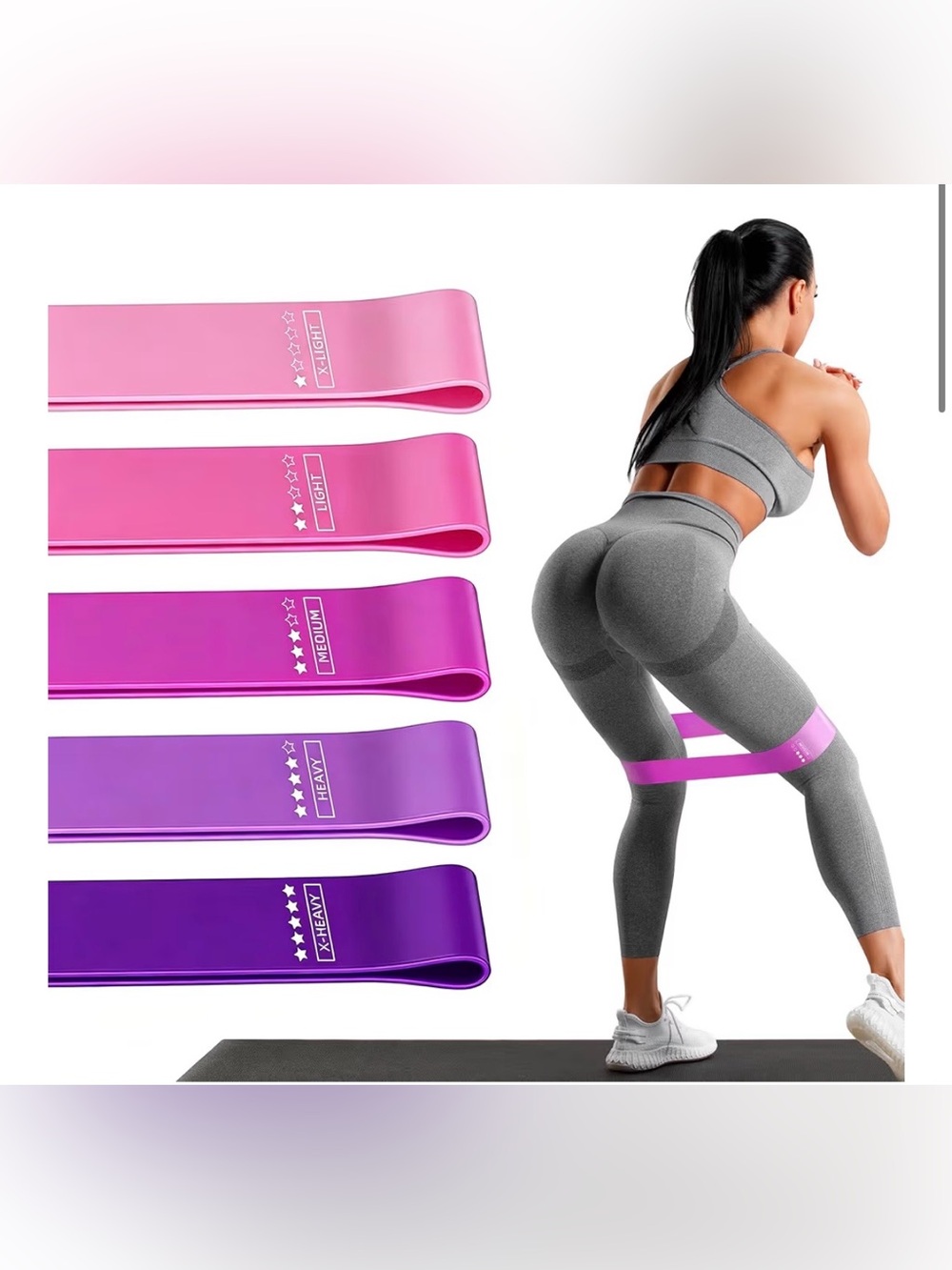 Premium Resistance Loop Bands Set - Pink & Purple